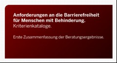 Vorschaubild 3: Anforderungen an die Barrierefreiheit für Menschen mit Behinderung.